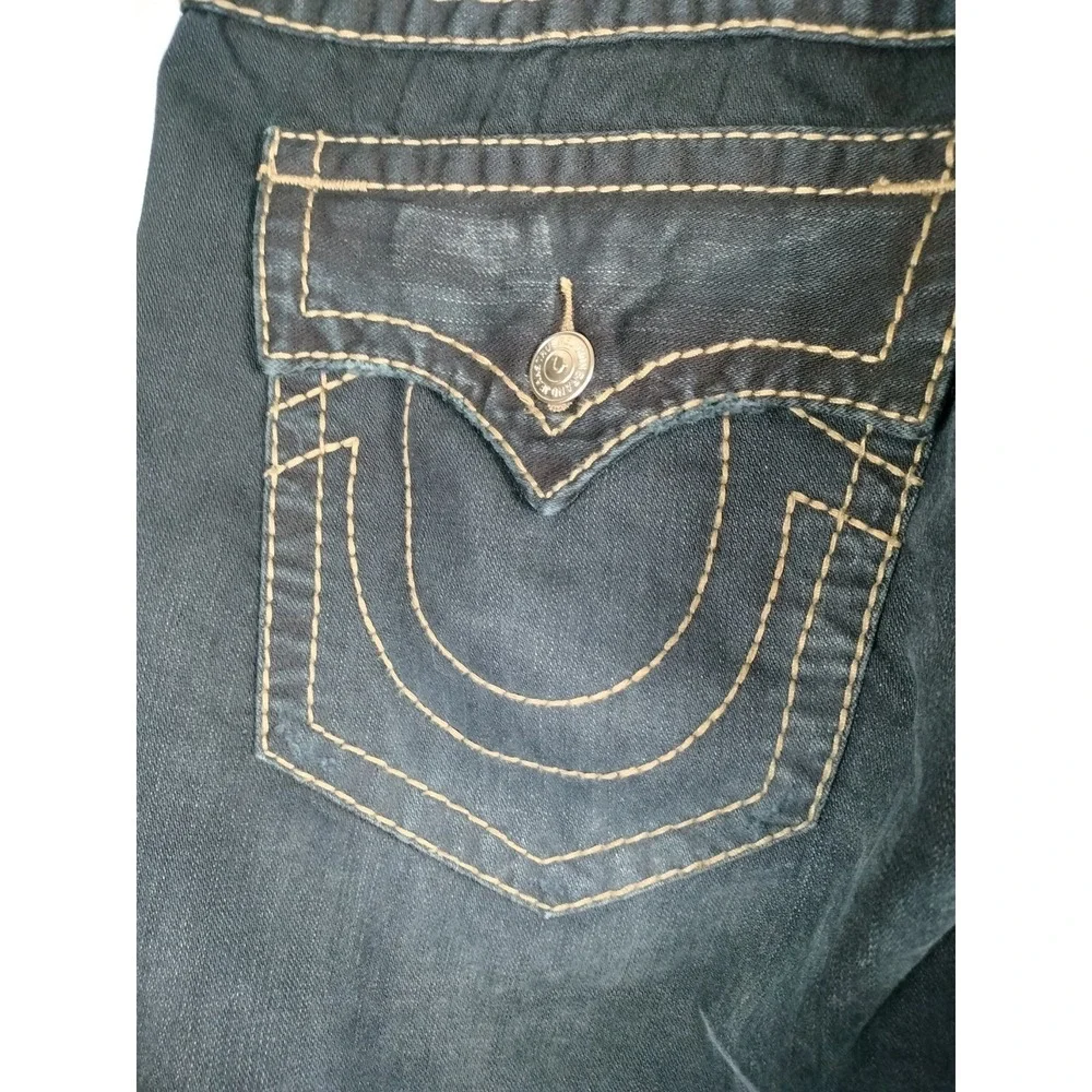 NWT True Religion Straight Flap Big T Jeans Men 42x32 (33) Moonlight Marble